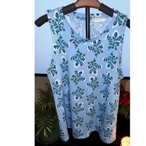 Chaus New York Floral Sleeveless Blouse Medium Career Office Quiet Luxury Top